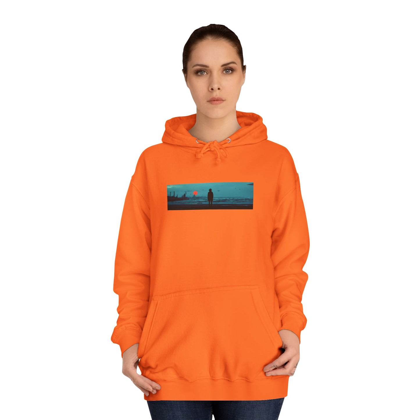 Unisex College Hoodie with Scenic Graphic Print
