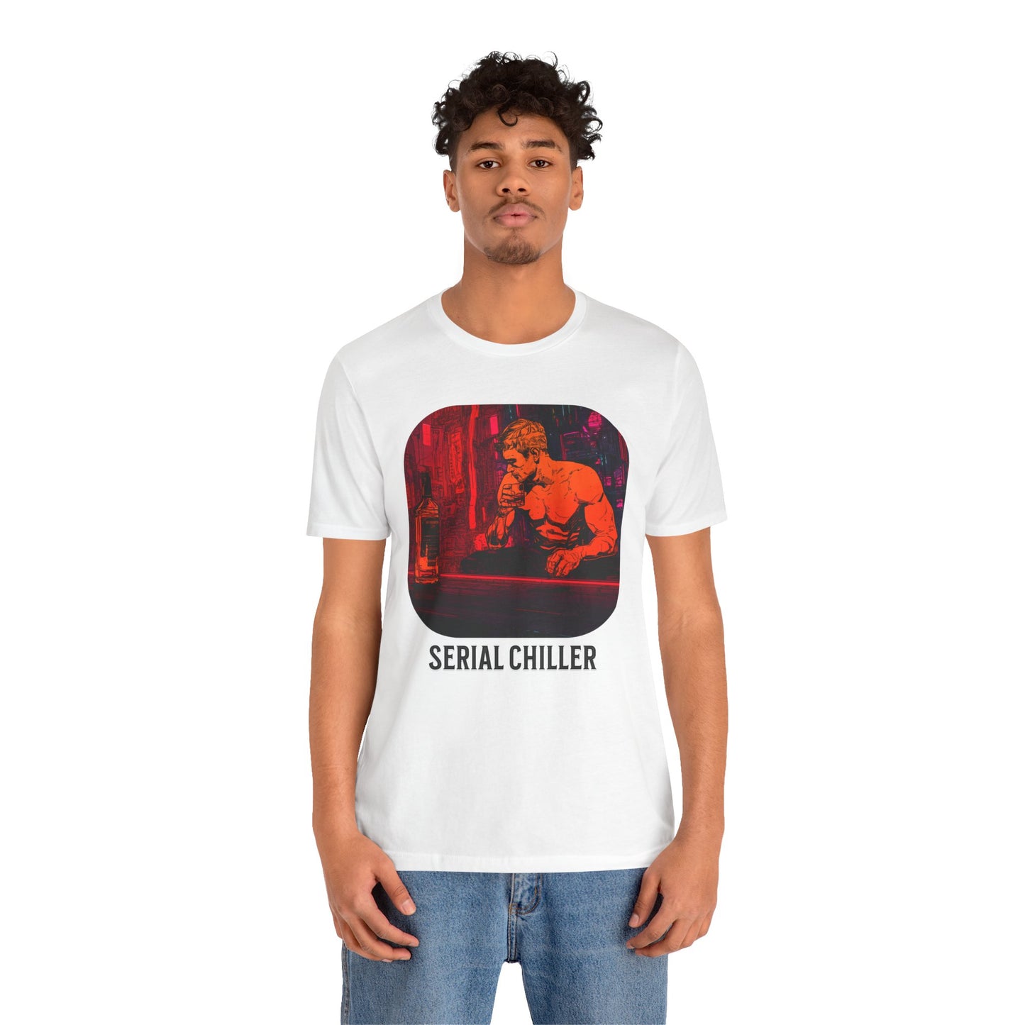 Men's Short Sleeve Tee - 'Serial Chiller' Graphic T-Shirt for Casual Vibes