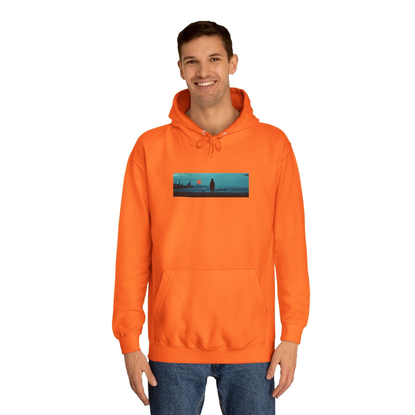 Unisex College Hoodie with Scenic Graphic Print