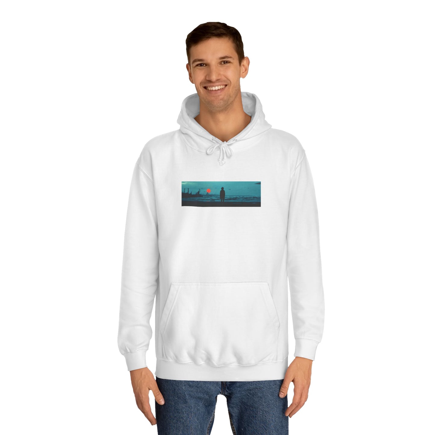 Unisex College Hoodie with Scenic Graphic Print
