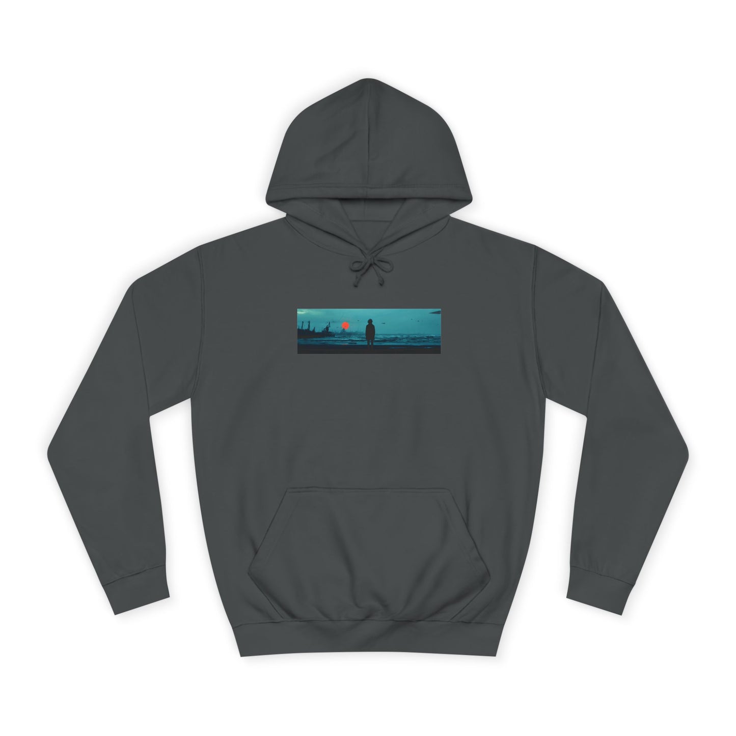 Unisex College Hoodie with Scenic Graphic Print