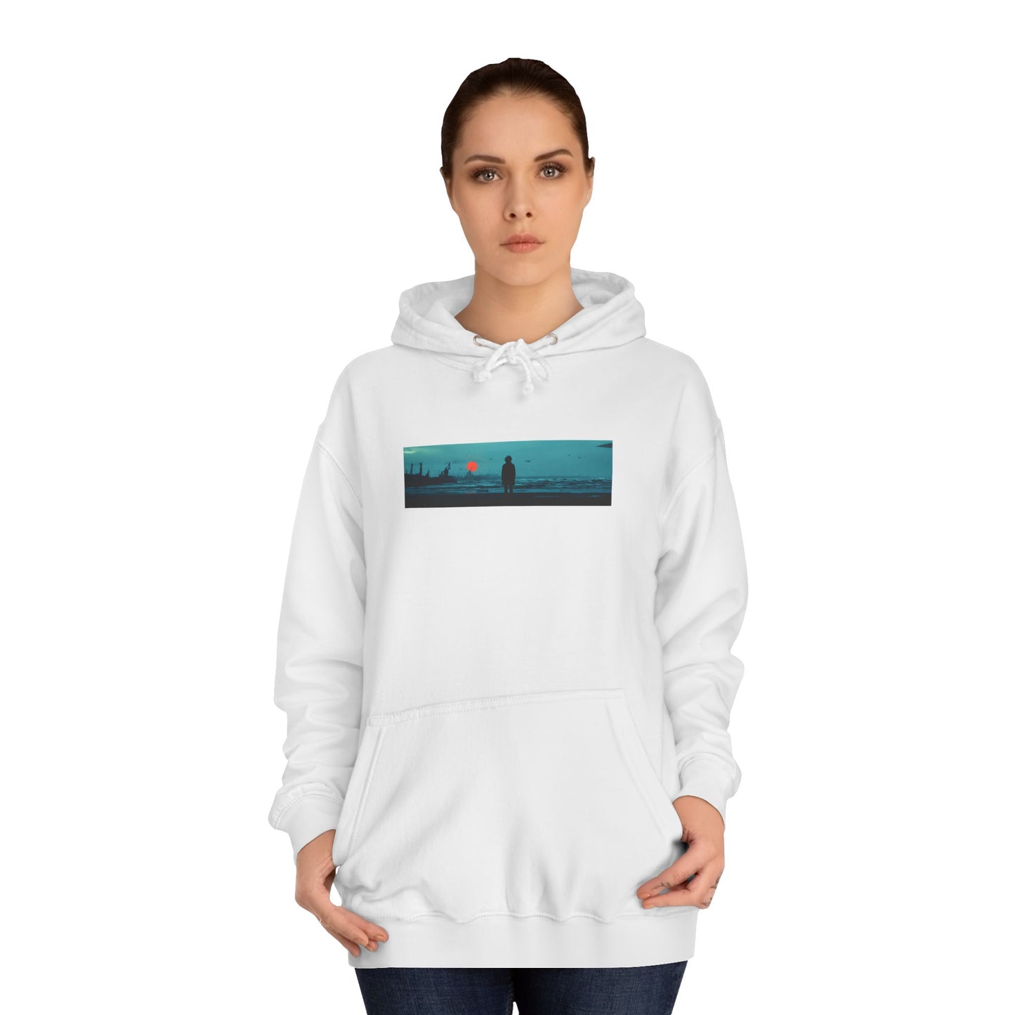 Unisex College Hoodie with Scenic Graphic Print