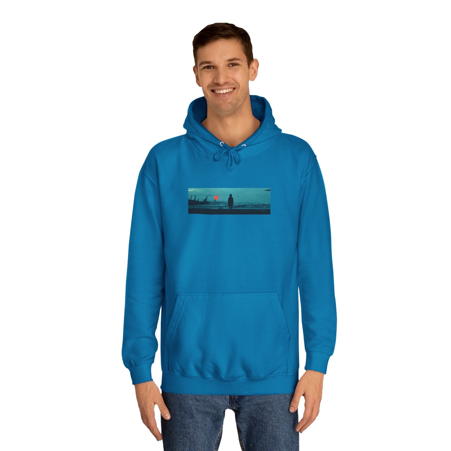 Unisex College Hoodie with Scenic Graphic Print