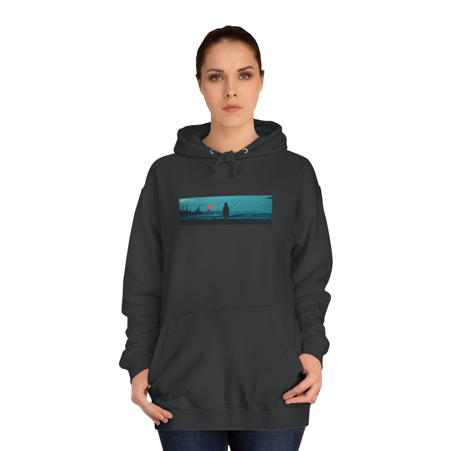 Unisex College Hoodie with Scenic Graphic Print