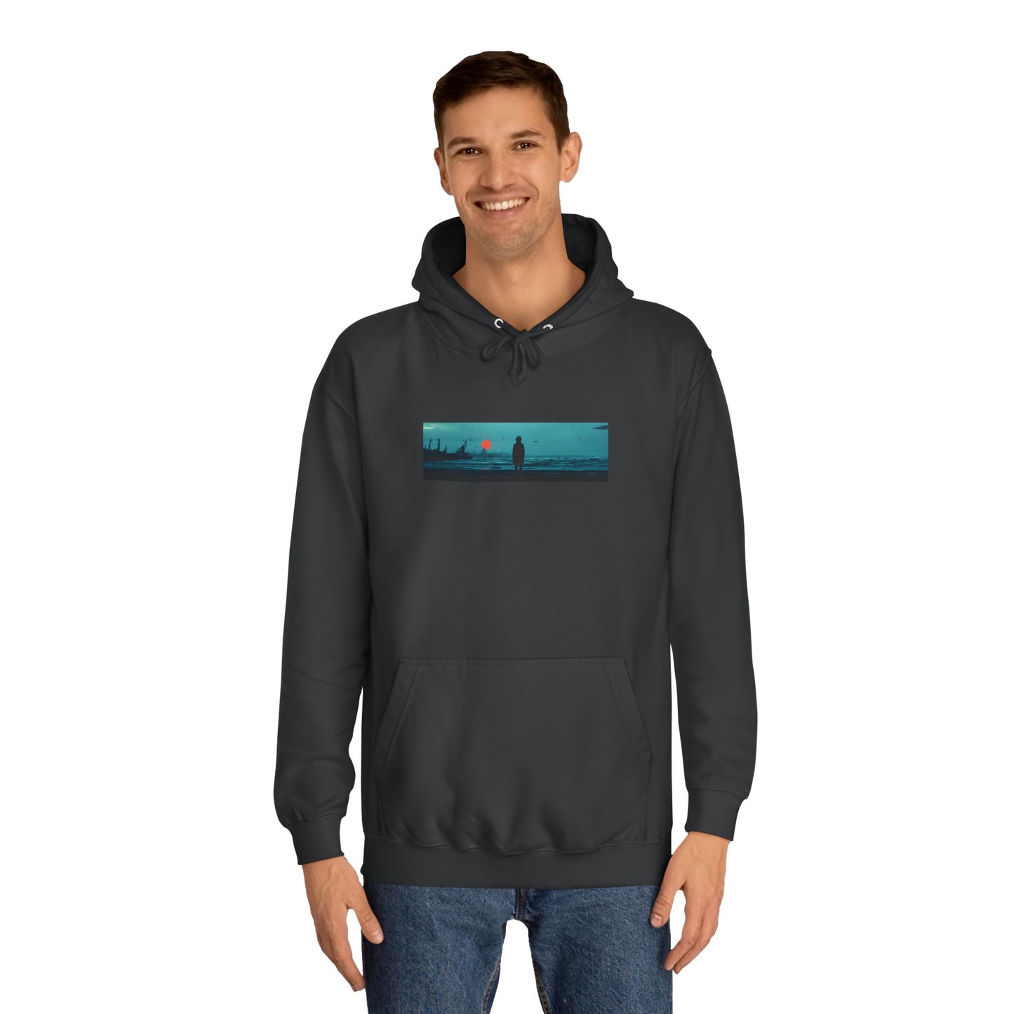 Unisex College Hoodie with Scenic Graphic Print