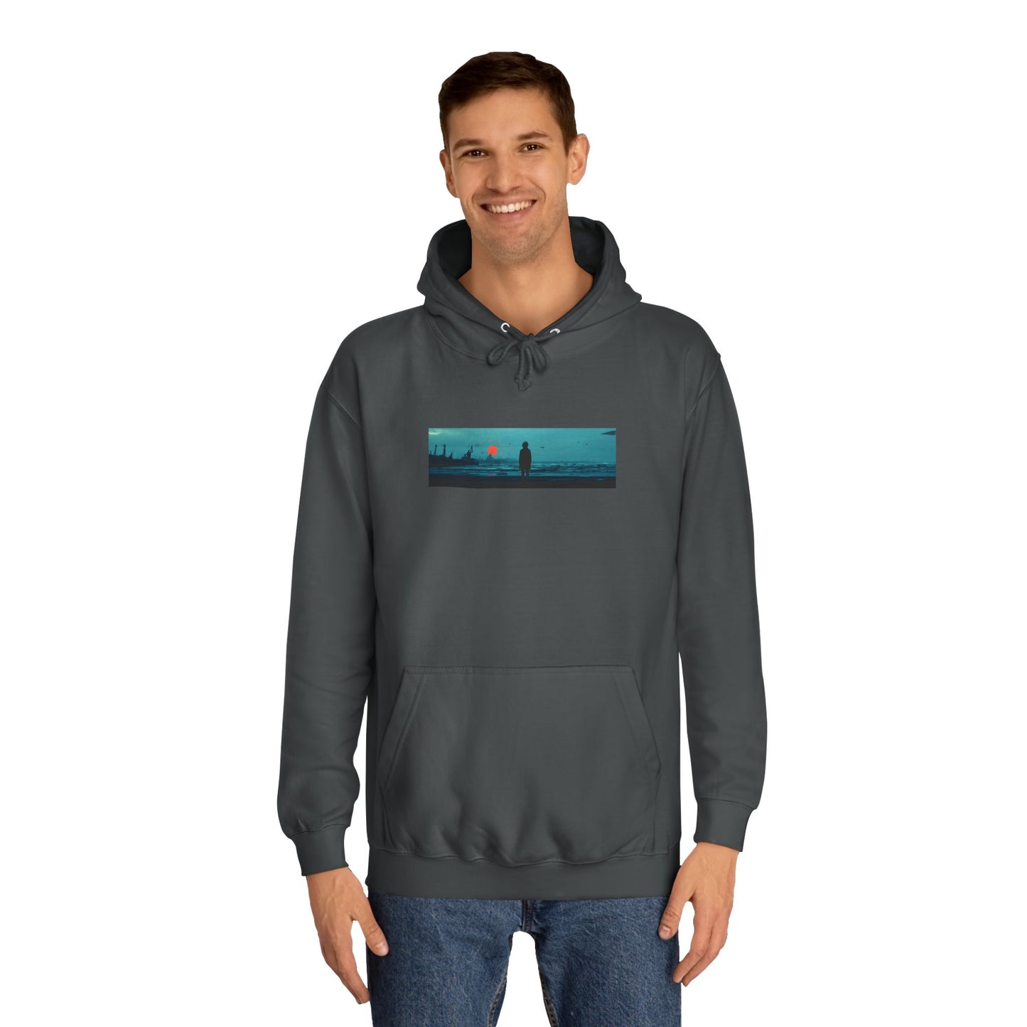 Unisex College Hoodie with Scenic Graphic Print